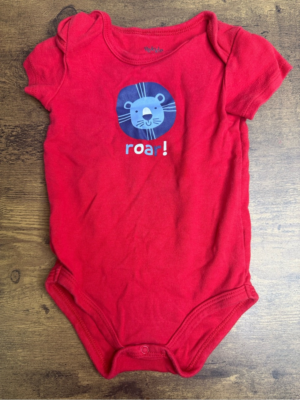⭐️5 for $20⭐️ Pekkle Red 'Roar' Lion Short-Sleeve Baby One-Piece 12M